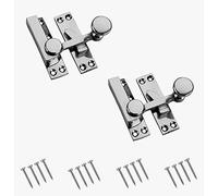 TERF® Traditional Polished Chrome Sash Window Lock Fastener Arm Type With Fixing Screws For Wood Aluminium UPVC Vinyl Frames - Pack of 2