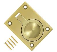 TERF® Traditional Vintage Polished Brass Flush Ring Pull Handle 50mm (2 inch) Face Fix Handle Including Fixing Screw for Use Window Cupboard Cabinet Wardrobe Kitchen Bathroom Door Gate - Pack of 1