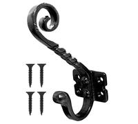 TERF® Traditional Vintage Style Antique Black Double Wall Mounted & Door Hooks Hat Coat Robe Hooks for Bathroom Bedroom Kitchen Office Door Hooks with Fixing Screw - Pack of 1
