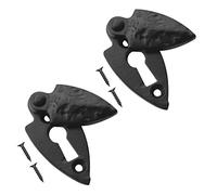 TERF® Traditional Vintage Style Antique Black Escutcheon Covered 60mm Keyhole Cover Escutcheon Including Fixing Screw - Pack of 2