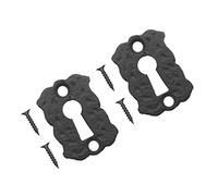 TERF® Traditional Vintage Style Antique Black Escutcheon Open 45mm Keyhole Cover Escutcheon Including Fixing Screw - Pack of 2