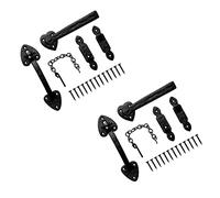TERF® Traditional Vintage Style Antique Black Suffolk Thumb Latch Gate Door Lock 200mm Thumb Latch Catch Lock Suffolk Latches for Gate Shed Cottage Doors Lock with Fixing Screw - Pack of 2