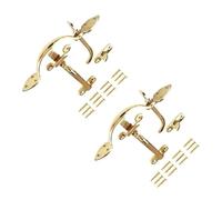 TERF® Traditional Vintage Style Polished Brass Suffolk Latch Gate Door Lock 200mm Thumb Latch Catch Lock Suffolk Latches for Gate Shed Cottage Doors Lock with Fixing Screw - Pack of 2