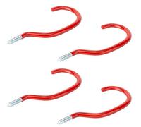 TERF® Universal Tool Hook Screw-in Hooks Storage Shed Garage Utility Hook Multi-Purpose Hooks Set Heavy Duty Wall Mount Vinyl Coated Storage Household Hooks for Garden Garage Shed Tools - Pack of 4