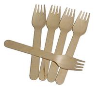 TerGing Disposable Wooden Forks, Pack of 100 Pcs