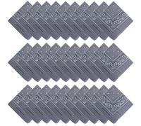 Tergy 30PCS Bandanas Unisex Paisley Bandanas Bulk Multi-Purpose Headband Cowboy Head Wrap Scarf for Women Men Boys Girls, Light Grey, Default