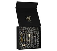 Teriaq Intense Perfume Gift Set 3 Piece, Unisex Long Lasting Eau de Parfum Spray with Travel Spray & Hair Mist, Spicy Amber Tonka Scent, Luxury Fragrance Set for Men & Women