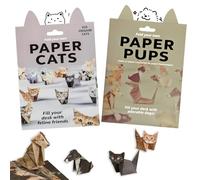 Terilamy 100 PCS DIY Paper Cats Kit, DIY Paper Cats 3D Origami to Fold Cute Cat Figures, Creative Origami Animal Kit, Fun Craft Activity for Adults & Kids - Desk Decoration & Gift for Pets Lovers