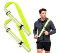 Terilamy 2Pcs High Visibility Reflective Sash, Adjustable 54-75cm Reflective Running Gear Bands with Buckle, Safety Shoulder Straps for Children Adult Nigh Outdoor Biking Cycling Jogging Walking