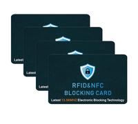 Terilamy 4 PCS RFID Blocking Card, Anti-Theft Credit Card Protector and Bank Cards Protector, Card Blocker for Contactless Cards, Slim Black NFC Blocker, Wallet Protection for Men & Women