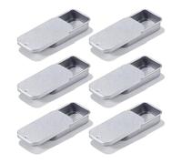 Terilamy 6 Pcs Small Tins, Silver Rectangular Tin Box, 50 × 25 × 10mm Pocket Size Tins With Lids, Portable Metal Holder for Favour, Gift, Sweets, Pill, DIY, Home Organization Anf Small Items