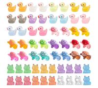 Terilamy 60Pcs Mini Luminous Resin Animals, Pond Multi-styles Resin Animals Mixed, Mini Little Small Plastic Animal Figures Glow in the Dark for Decorative Garden Micro Landscape Dollhouse Decoration