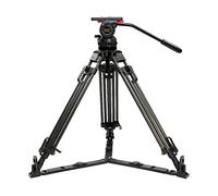 TERIS V15T 70" Professional Carbon Tripod Kit Video Camcorder Tripod w/Fluid Head Load 15KG 100MM Bowl for Video ENG Camera