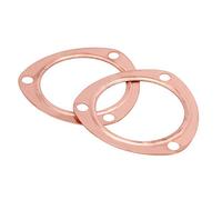 Terisass 2Pcs 3 Inch Copper Header Exhaust Collector Gaskets Reusable for SBC 302 350 454 383 Exhaust Manifold Gasket Fits all 3 Inch Collector with Triangle+3” header collector gasket,+3” header