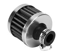 Terisass Air Filter 13mm/0.5in Car Air Intake Filter Crankcase Vent Valve Cover Breather Filter Universal (Silver)
