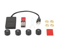 Terisass Tire Pressure Monitor System Car USB TPMS Monitoring Alarm with External Sensor for Android Navigation for All Cars