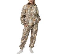TERIV amo Sweatsuits for Women 2 Piece Outfits Maple Leaf Print Hoodie Sweat Sets Pants Camouflage Tracksuits Lounge sets, Dark Khaki, Small