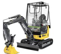 Terixe Mini Excavator Cover Heavy-Duty Waterproof Canvas with Transparent PVC Front Window, UV & Rain Protection, Ventilated Mini Excavator Accessories & Attachments for Bobcat E20/Kubota U17