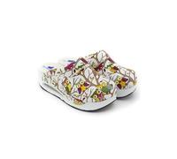 Terlik Sabo Air ST167 Leather Womens Clogs Mules Slippers Sabot Shoes, White Owl, EU 39, UK 5