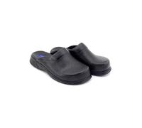 Terlik Sabo Classic ST155 Leather Mens Clogs Mules Slippers Sabot Shoes, Black-WH, EU 45, UK 11