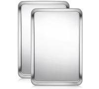 Terlulu Baking Sheet, Cookie Sheet, Stainless Steel Baking Pan, 2 Piece-17.3''x 12.3'' x 1'', Half Sheet Pan for Oven, Baking Tray for Baking&Roasting, Nonstick&Nontoxic&Easy Clean