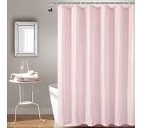 TERLYTEX Pink Metallic Silver Foil Glitter Shower Curtain - Soft Glam Sparkle, 72 Inch x 72 Inch, 12 Hooks Included