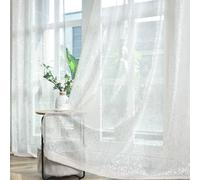 TERLYTEX Taupe Sheer Curtains with Silver Foil Dots, W52 x L54 Inch