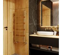 Terma Heated Towel Rail, Alex 1140/500, Brass, Brown