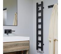 Terma Easy Black Electric & Gas Flat Towel Warmer (W)200mm X (H)1280mm