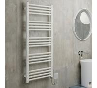 Terma Fiona Matt Soft White Oil-Filled Electric Towel Radiator Terma Sim Element (H) 1140mm X (W) 500mm