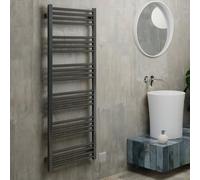 Terma Fiona Satin Sparkling Grey Oil-Filled Electric Towel Radiator Terma Sim Element (H) 1380mm X (W) 500mm