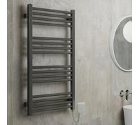 Terma Fiona Satin Sparkling Grey Oil-Filled Electric Towel Radiator Terma Sim Element (H) 900mm X (W) 500mm