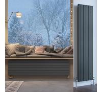 Terma Radiator (Cen./Heating), Steel, Metallic Grey, 1800h x 440w (mm) Single Panel [2667 BTUs t50]