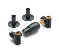 Terma Radiator Valves Integra, 3-Axis (Corner) Trvs Set With Integrated T Piece (Left Sided) (For Dual Fual), Soft Black