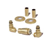 Terma Radiator Valves Vision, 3-Axis (Corner) Trvs Set, Right Sided, With Pipe Masking, Brass