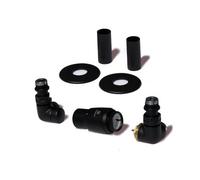 Terma Radiator Valves Vision, 3-Axis (Corner) Trvs Set, Right Sided, With Pipe Masking, Heban Black