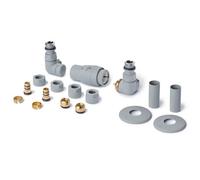 Terma Radiator Valves Vision, 3-Axis (Corner) Trvs Set, Right Sided, With Pipe Masking, Salt N Pepper