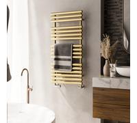 Terma Rolo Brass Effect Electric & Gas Flat Towel Warmer (W)520mm X (H)1085mm