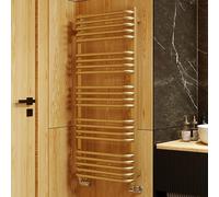 Terma Towel Rail (Cen./Heating), Steel, Brass, 1140h x 500w [2015 BTUs t50]