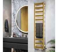 Terma Towel Rail (Cen./Heating), Steel, Brass, 1390h x 300w [1215 BTUs t50]