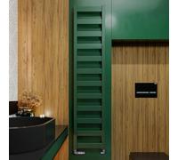 Terma Towel Rail (Cen./Heating), Steel, RAL 6028 (Matt) Green, 1390h x 300w [1215 BTUs t50]