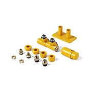 terma Vario Twins Integrated Radiator Valves Pipe Masking Set 50mm Right Mustard