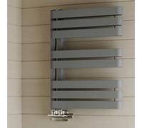 Terma Warp S T-Rail Grey Electric & Gas Flat Towel Warmer (W)500mm X (H)655mm