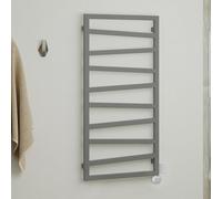 Terma Zig Zag Matt Salt N Pepper Oil-Filled Electric Towel Radiator Heating Element & Terma Veo Element Controller (H) 1070mm X (W) 500mm