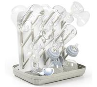 Termichy Baby Bottle Drying Rack: Large Vertical Bottle Dryer Rack Holder - Space Saving Standing Drying Rack for Baby Bottles and Pump Part Cleaning (Khaki)