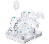 Drying Rack Baby Bottles On the Go Drying Rack with Brushes, Drainer for Baby Bottles, Bottles, Grey Teats, BPA-Free (Teal)