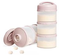 Termichy Baby Milk Powder Dispenser Pots Stackable Baby Formula Container, 2 Pack (Bright Pink)