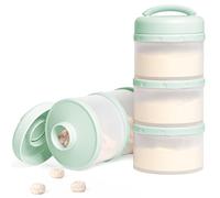 Termichy Baby Milk Powder Dispenser Pots Stackable Baby Formula Container, 2 Pack (Light Green)