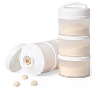 Termichy Baby Milk Powder Dispenser Pots Stackable Baby Formula Container, 2 Pack (Warm White)