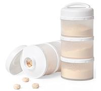 Termichy Baby Milk Powder Dispenser Pots Stackable Baby Formula Container, 2 Pack (White)